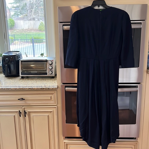 Classy navy hi lo dress with long sleeves - Picture 4 of 4